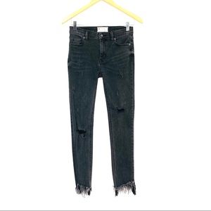 Free People Distressed Raw Tampered Skinny Jeans 25